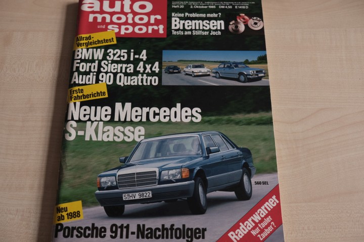 Deckblatt Auto Motor und Sport (20/1985)